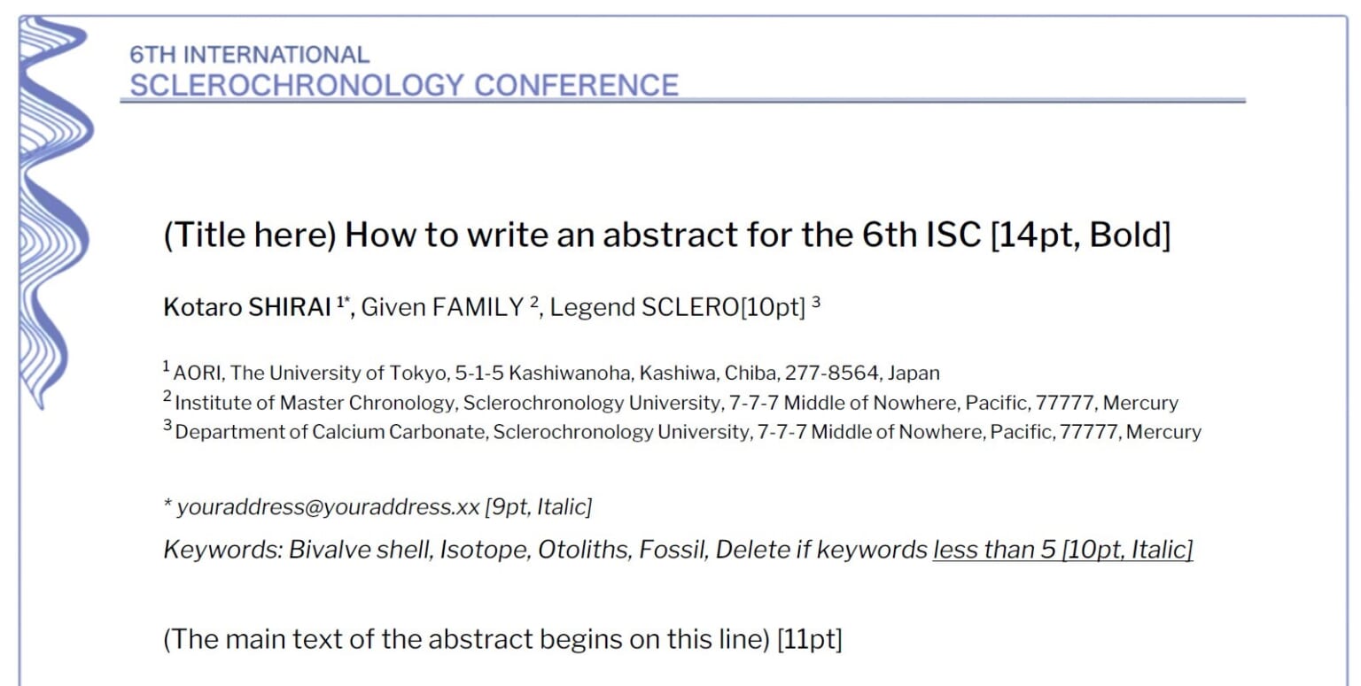 Abstract Submission 6th International Sclerochronology Conference 2023